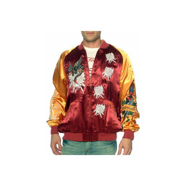 SALE】Ed Hardy Souvenir Jacket Phoenix Burgundy/Gold エド