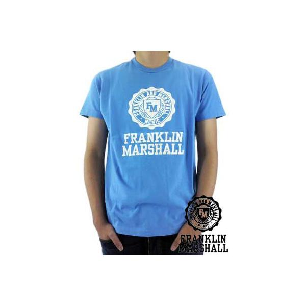 �ySALE�zFranklin��Marshall S/S TEE Jersey Round Neck Blue S/S T�V���c �W���[�W�[ ���E���h �l�b�N �u���[
