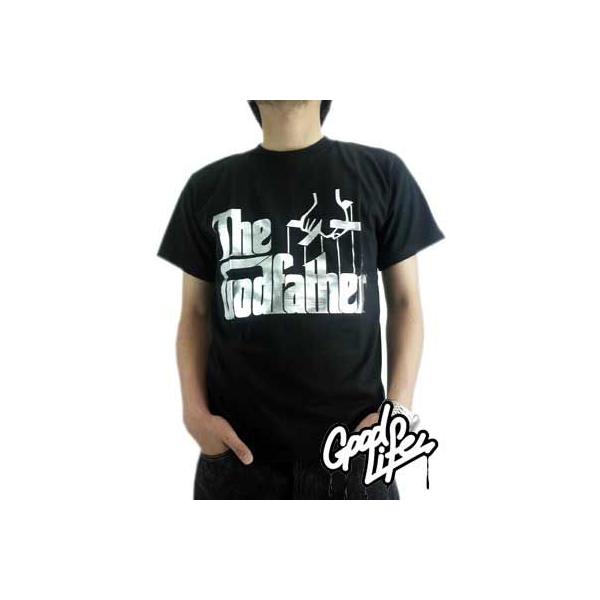 �ySALE�zGood Life×THE GODFATHER THE GODFATHER Black/Silve  �O�b�h���C�t×�S�b�h�t�@�[�U�[ S/S T�V���c �U �S�b�h�t�@�[�U�[ ���S �u���b�N/�V���o�[