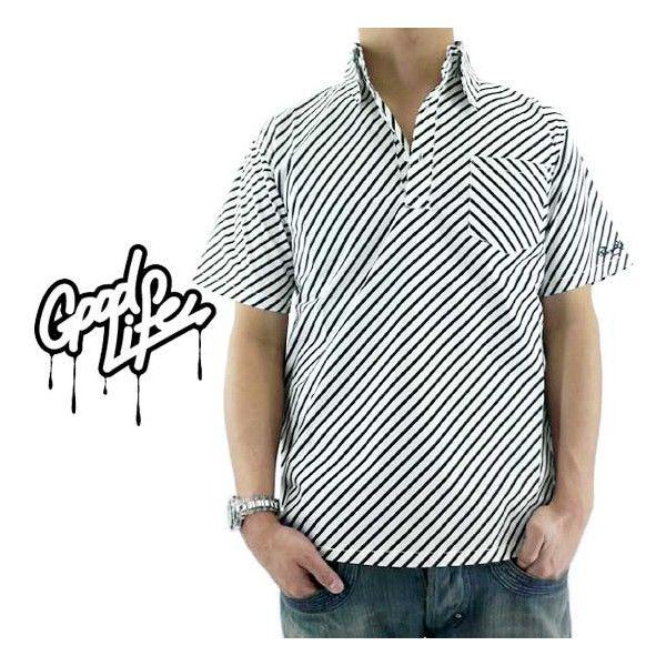 �ySALE�zGood Life Pullover Stripe Shirt Black/White �O�b�h���C�t �v���I�[�o�[ �X�g���C�v�V���c �u���b�N/�z���C�g
