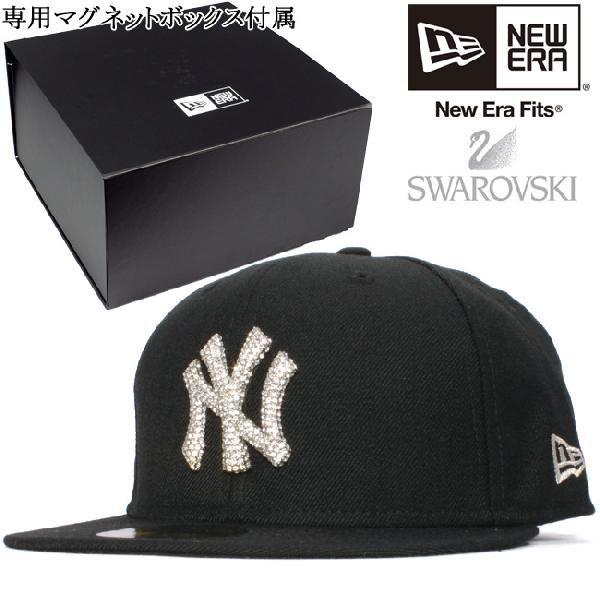 スワロフスキー(R)エレメンツ×ニューエラ 5950キャップ ニューヨ−クヤンキース ブラック Sworvski(R) Elements×New  Era 59FIFTY New York Yankees