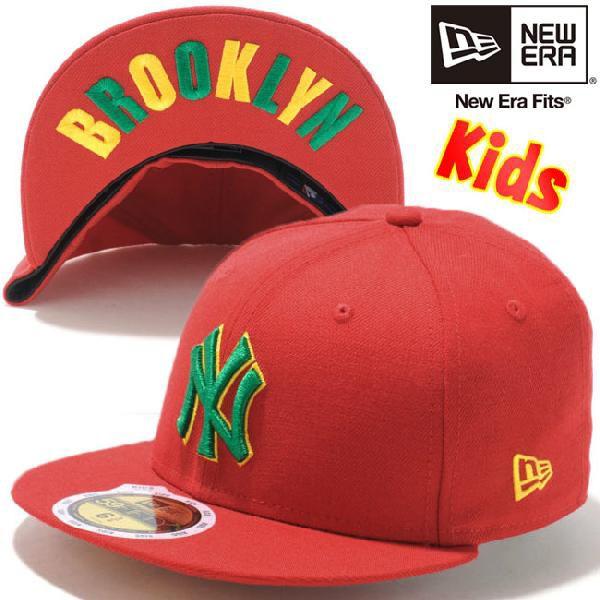 �j���[�G�� 5950�L�b�Y�L���b�v �j���[���[�N�����L�[�X �X�J�[���b�g �V�������b�N �}�j�� New Era 59Fifty Kids Cap New York Yankees Scarlet Shamrock