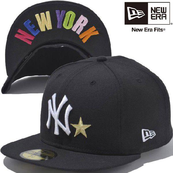 ニューエラ 5950キャップ スターロゴ アンダーバイザー ニューヨークヤンキース ブラック マルチ New Era 59FIFTY Cap Star  Logo Under Visor New York Black