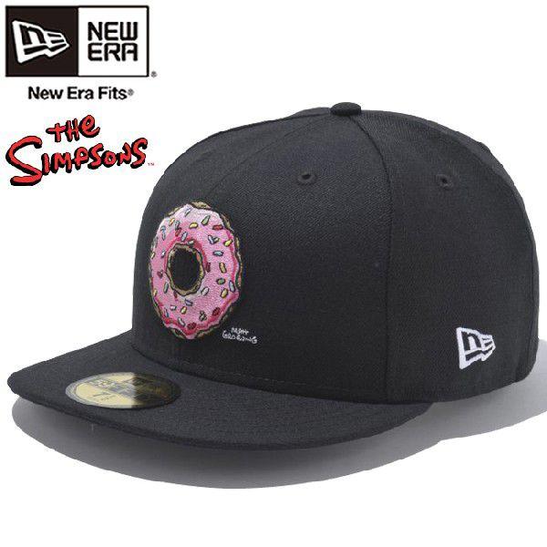 ザ シンプソンズ×ニューエラ 5950キャップ ドーナツロゴ ブラック ホワイト オフィシャルカラー The Simpsons×NewEra  59FIFTY Cap Donut Logo Black White :N0100102739:ネット通販 通販  