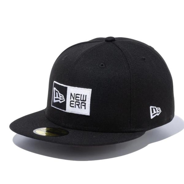ニューエラ 59FIFTY ボックスロゴ ブラック ホワイト 1個 New Era 5950 BOXLOGO BLK WHI 25J 1pc