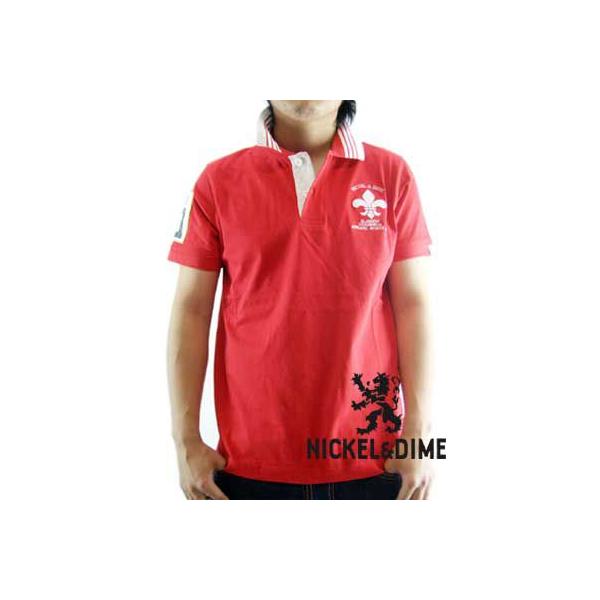 �ySALE�zNICKEL��DIME S/S Polo Shirt POLO M C JERSEY LOGO Red S/S �|���V���c �|�� M C �W���[�W�[ ���S ���b�h