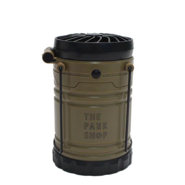 THE PARK SHOP ザ・パークショップ“ザ・パークショップ”のPARKBOY FAN ランタンランタンと扇風機が一体化したファンランタン。キャンプなどのアウトドアはもちろん防災やデイリー使いにもオススメ。単3電池3本で稼働する電池式...