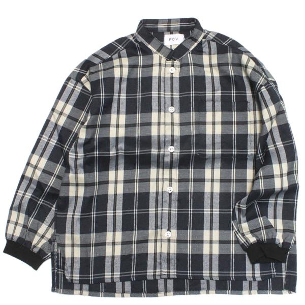FOV フォブ“フォブ”のチェックマオカラーシャツ秋冬らしいチェック地のシャツ。滑らかな肌さわりが特徴。前を閉じて着ても、上から羽織っても様になる1着。袖口はリブ仕様で、腕まくりも楽ちんです。同素材のパンツアイテムとセットアップもおすすめ。...