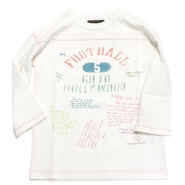 セール 「50%OFF」 長袖Tシャツ "ゴートゥーハリウッド" テンジク ラクガキ フットボール TEE(7分袖) 1W白
