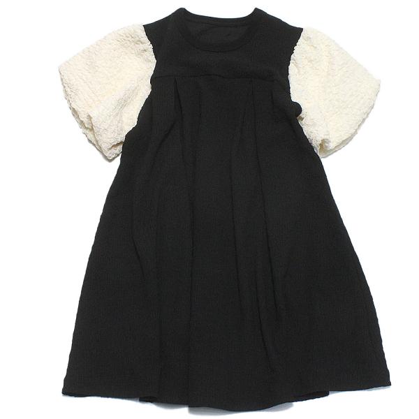 セール 「60%OFF」 ワンピース "マルーク" シャーリングクシュクシュバルーンスリーブワンピ クロ系(24)