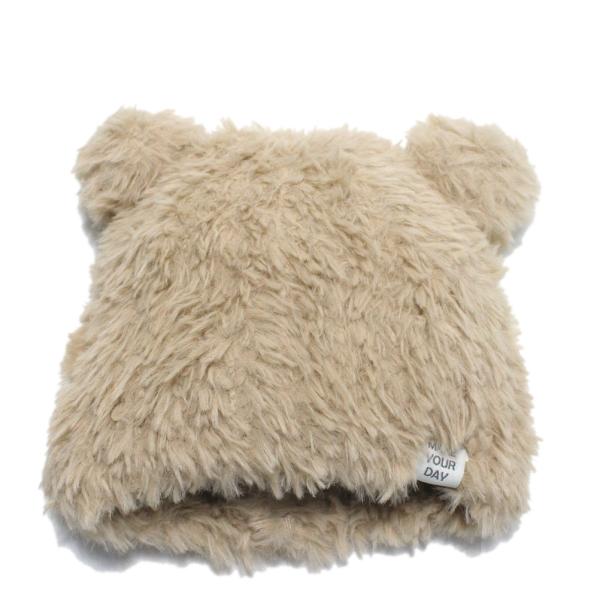 make your day メイクユアデイ“メイクユアデイ”のクマシャギービーニーくまの耳が愛嬌たっぷりのニット帽。毛足が長めでもこもことしたシャギーニット素材です。伸縮性があり肌当たりの優しい素材で、被り心地も◎関連キーワード:ベビー B...