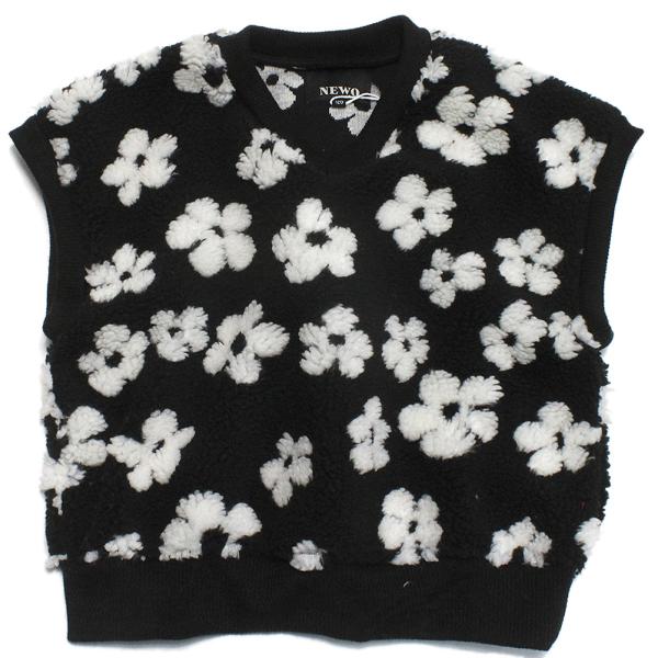 NEEDLE WORKS ニードルワークス“ニードルワークス”の【NeWo】ボアベストフラワー＆ハート柄のボアベスト。ボリュームたっぷりで見た目も暖かく、インパクト抜群です。シャツやトレーナーに合わせても、相性ばっちりです。関連キーワード:...