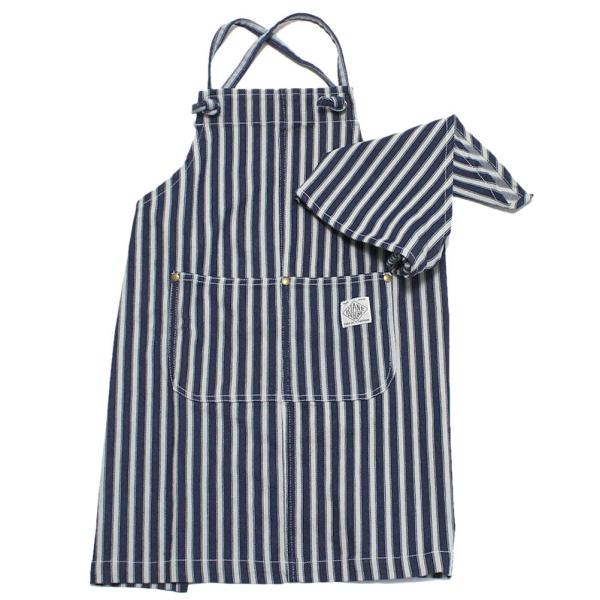 Ocean＆Ground（GOODS） オーシャン＆グラウンドグッズ“オーシャン＆グラウンドグッズ”のBLUE BLUE エプロンSETすっぽり被れて着脱が楽チンなのが嬉しいエプロン。サイズは肩ひもの結び目で調節可能。Setになった三角巾も...