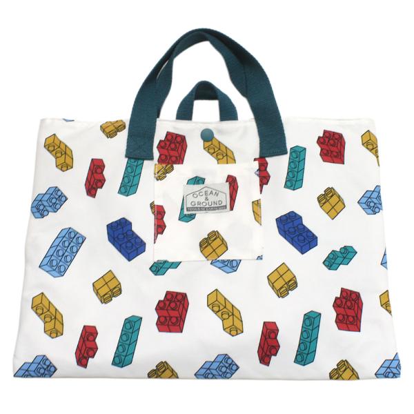 Ocean＆Ground（GOODS） オーシャン＆グラウンドグッズ“オーシャン＆グラウンドグッズ”のソウガラレッスンBAG入学準備の必需品。オリジナルプリント柄の総柄レッスンBAG。デスク横にループでかけても床につかない丈。図書BAG、音...