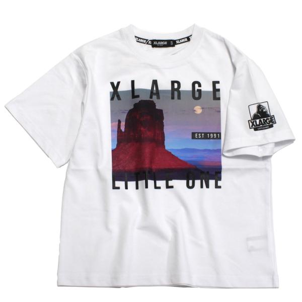 セール 「50%OFF」 半袖Tシャツ "エクストララージキッズ" 接触冷感フォトプリントTシャツ シロ(01)