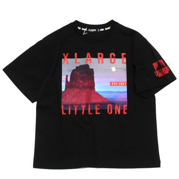 セール 「50%OFF」 半袖Tシャツ "エクストララージキッズ" 接触冷感フォトプリントTシャツ クロ(80)