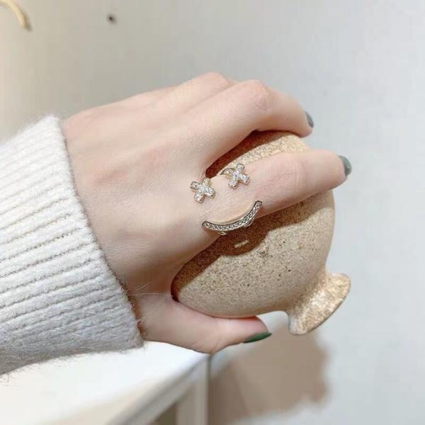 ニコちゃん リング オープンリング 指輪 プラチナ仕上げ 笑顔 かわいい