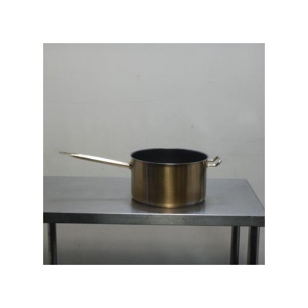 1 EBM 18-8 プロシェフ IH対応 深型 片手鍋(蓋無) 28cm テフロン 柄27cm 深155mm 9.5L 向い手付(5cm) 2.5kg 柄 厚0.8mm