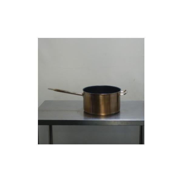 2 EBM 18-8 プロシェフ IH対応 深型 片手鍋(蓋無) 28cm テフロン 柄27cm 深155mm 9.5L 向い手付(5cm) 2.5kg 厚0.8mm