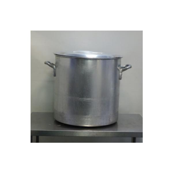4(底ふくらみ)(ふたズレ)EBM アルミ 寸胴鍋 48cm 外寸Wφ503H490ｍm 厚4mm 10.02kg 86L ラーメン スープ 取っ手80mm 内寸W480H480mm