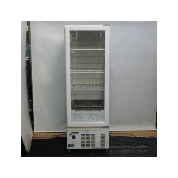 (代引不可)2010年製 ホシザキ 冷蔵ショーケース USB-50BTL1 棚3段 W500D490H1520mm 133L 55kg 100V ペアガラス 中ビン75本