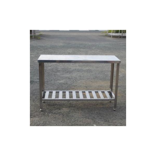 業務用 ステンレス 作業台 W1200 D450 H800ｍm 厨房 W120D45H80cm 天板さび ビス穴 下段すのこ アングル脚