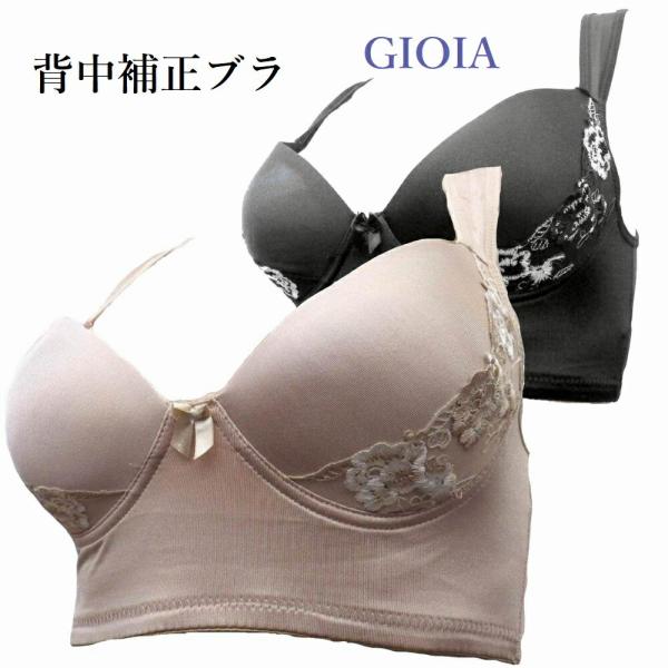 補正下着 ブラジャー 背中補正ブラ ノンワイヤー 幅広ストラップ 背中クロステープ モールドカップ パワーネット 補正下着 レディース1959 M L LL