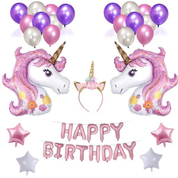 ユニコーン 誕生日 バースデー Happybirthday 飾り アルミバルーン ハート 風船 セット パーティ 女の子 ピンク 紫 バースデー 飾り 飾り付け かわいい Buyee 日本代购平台 产品购物网站大全 Buyee一站式代购 Bot Online