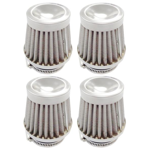 パワーフィルター 28mm 35mm 38mm 42mm 46mm 48mm 50mm 52mm 60mm 4個 セット エアクリーナー エレメント ステンレス ステンメッシュ シルバー オリジナル