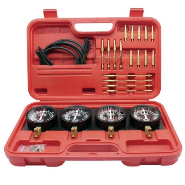 ４連バキュームゲージ レギュレーター付き 負圧測定 メーター 計測機器