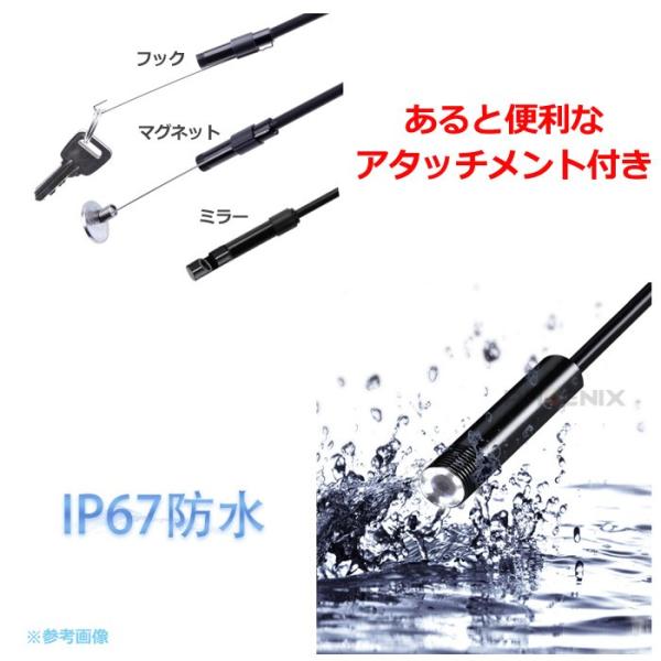 ������ �J���� �X�}�z �}�C�N���X�R�[�v �t�@�C�o�[�X�R�[�v 1m  Type-C USB microUSB LED���C�g �h�� ���a7mm android Windows �Ή� bg2609 ���i�摜5