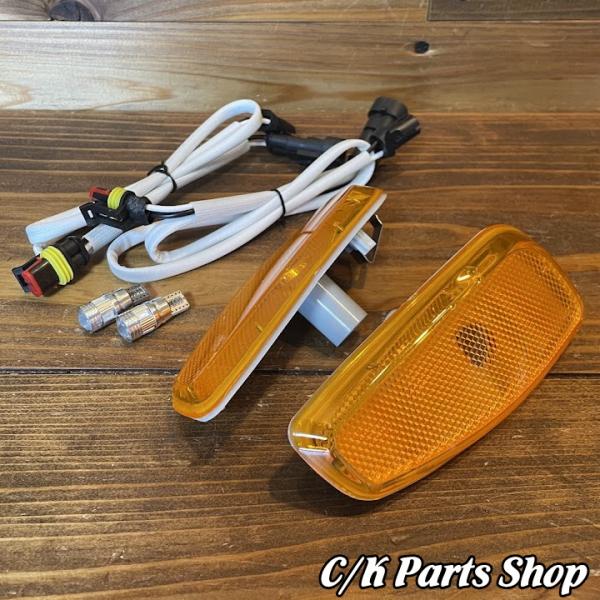 フロントサイドマーカー 左右set アンバーレンズ US仕様 ハーネス付 社外品 Jeep BU/BV レネゲード フェンダーマーカー オレンジ