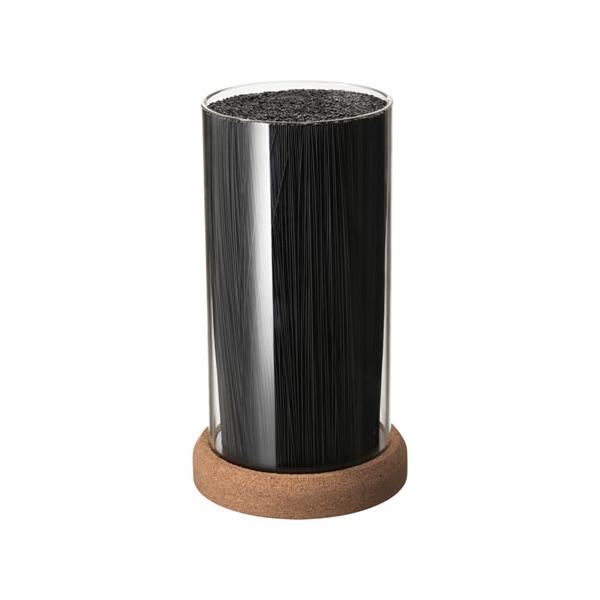 高さ: 24 cm直径: 13 cm- ナイフや包丁を収納する決まった穴がなく、すき間なく詰めたプラスチック繊維の中のどこでも好きな場所に差し込めます刃渡り22cmまでのナイフや包丁に適しています湿らせた布で水拭きしてください本体: コルク...