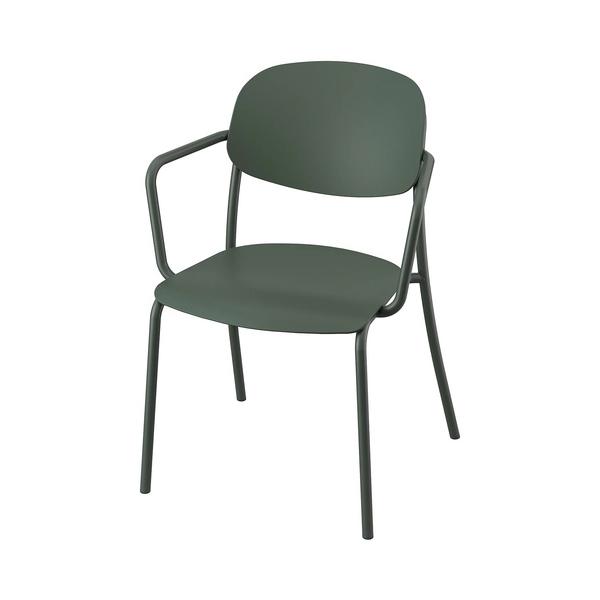 イケア（IKEA） チェア アームレスト付 屋外用/ディープグリーン