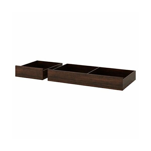 イケア（IKEA） ベッド下収納ボックス2個セット ブラウン 200cm