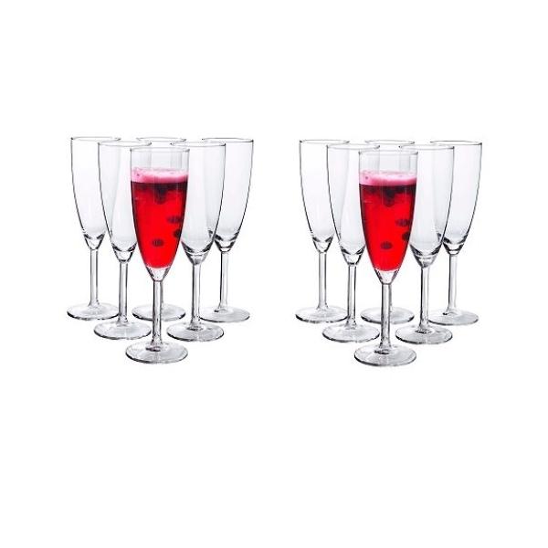 【セット商品】IKEA イケア シャンパングラス クリアガラス 210ml 12ピースセット d80137805x2 SVALKA スヴァルカ