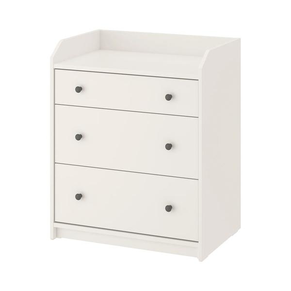 IKEA チェスト（色移りあり）ハウガ HAUGA イケア（IKEA） チェスト（引き出し×3） ホワイト 70x46x84cm