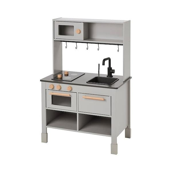 商品サイズ奥行き: 40cm高さ: 100cm幅: 68cm基本素材 バックパネル:繊維板 アクリル塗装 透明アクリルラッカー窓:アクリル樹脂対象年齢：3歳以上お子さまの成長に合わせて脚の長さを3段階に調節できますこのおままごとキッチンには...