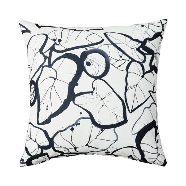 【カバーのみ】IKEA イケア クッションカバー ホワイト/ブラック 50x50cm m10626426 PELARKORSBAR ペラルショルスベル