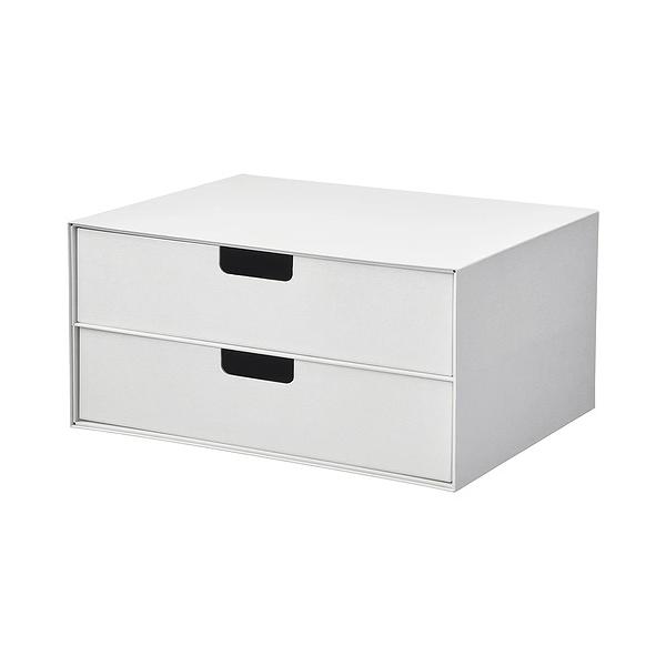 IKEA イケア ミニチェスト（引き出し×2） ホワイト 32x25 cm  m30596918 FJADERHARVフィェデルハルヴ
