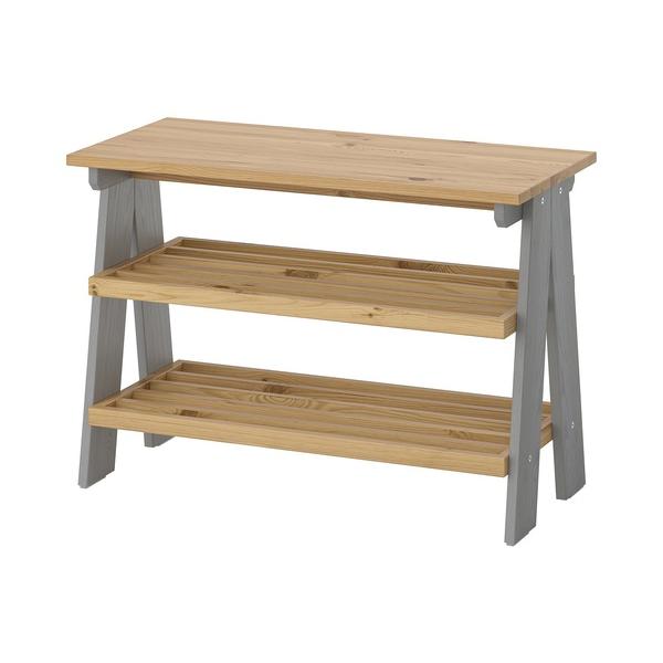 イケア（IKEA） ベンチ 靴収納付き グレー 80×38×56cm m30599323