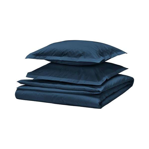 イケア（IKEA） 掛け布団カバー＆枕カバー2枚 ダークブルー ダブル