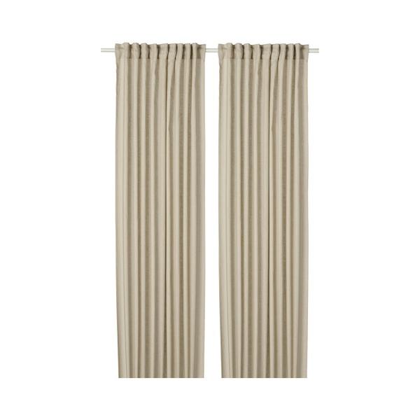 イケア（IKEA） 遮像・採光カーテン 1組 麻/ヘディングテープ付き 145