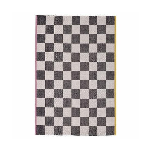 イケア（IKEA） ラグ 平織り ホワイト 白 ブラック 黒 133x195cm