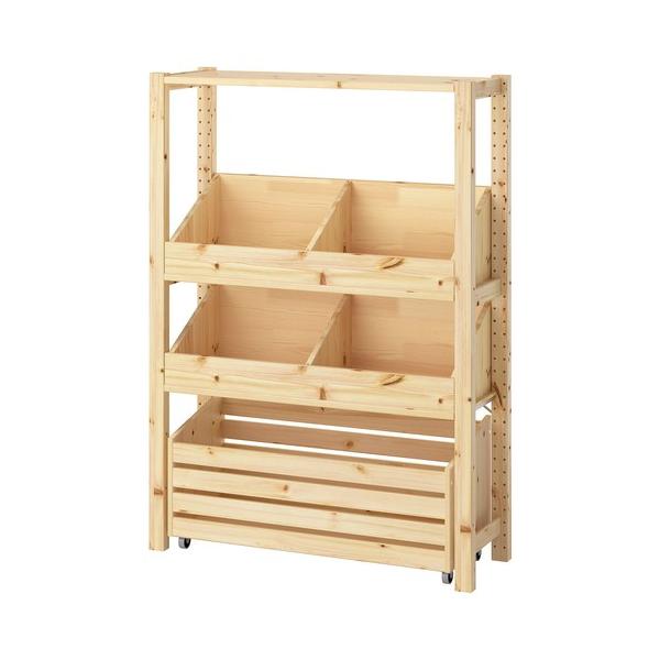 イケア（IKEA） シェルフユニット ボックスシェルフ2個付き/パイン材