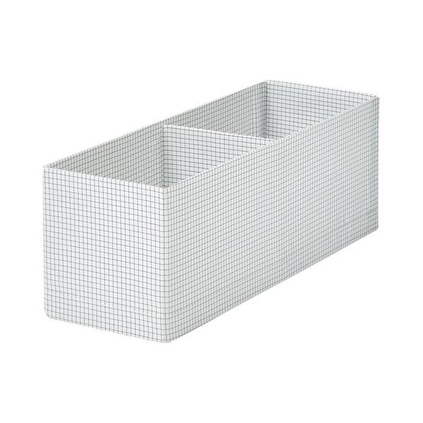 IKEA イケア ボックス 仕切り付き ホワイト/ブラック 17x 51x18cm m90621528 STUK ストゥーク