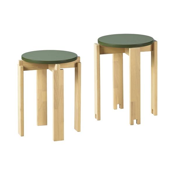 IKEA イケア スツール2台セット バーチ 46cm m90628761 KOMPISHANG コンピスヘング