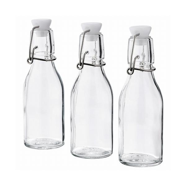 IKEA イケア ボトル ふた付き クリアガラス 150ml 3ピース n30476336 KORKEN コルケン