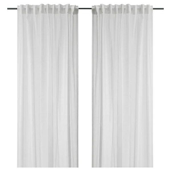 イケア（IKEA） シアーカーテン1組 145x198cm ホワイト 白 n40455343