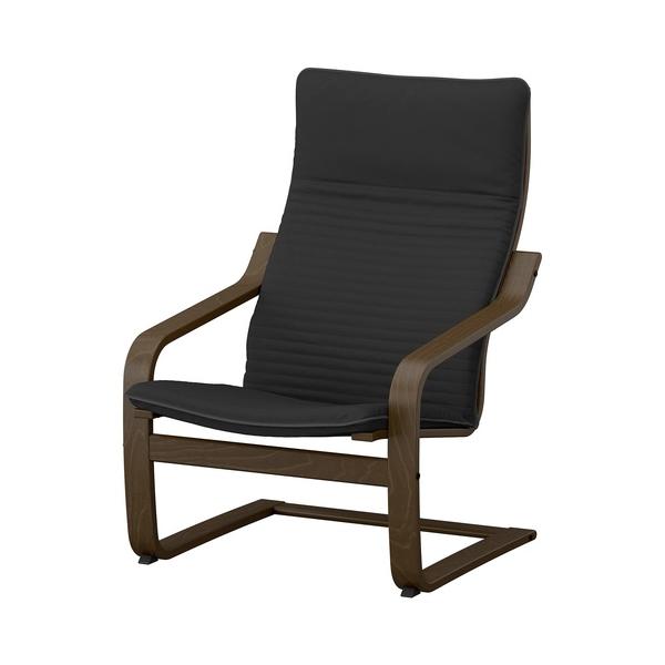 IKEA イケア パーソナルチェア ウォールナット調/クニーサ ブラック s39625332 POANG ポエング